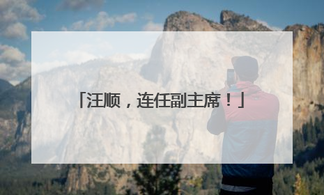 汪顺，连任副主席！